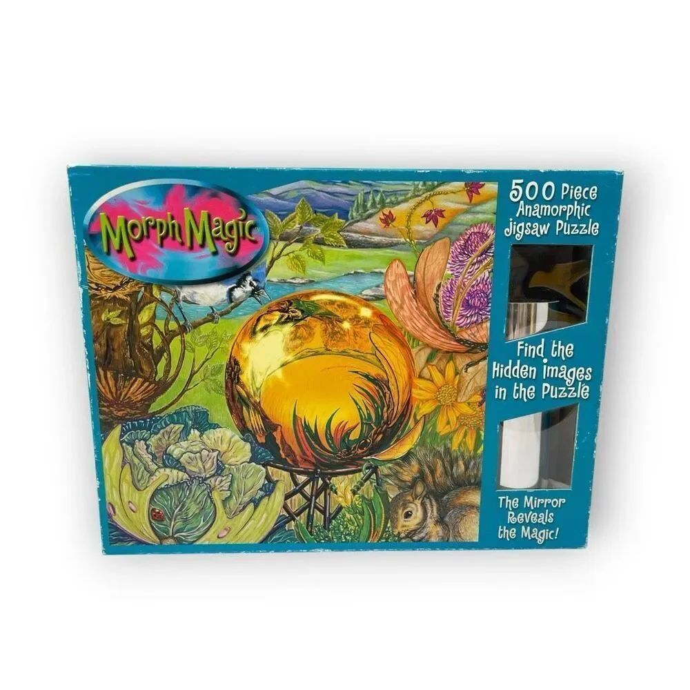 Morph Magic Anamorphic 500 Pcs Jigsaw Puzzle The Garden Glass Vintage 2000 Used